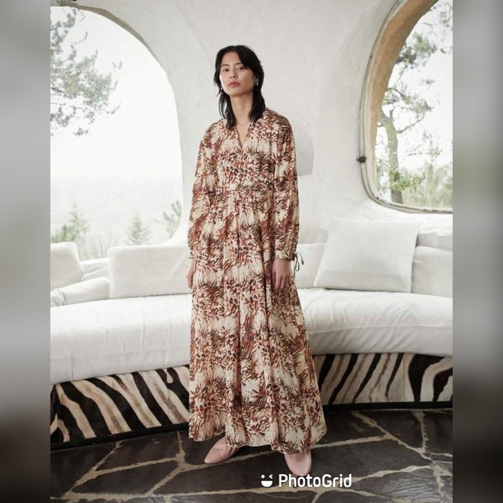 NANUSHKA HAZEL L MAXI DRESS ANIMAL PRINT